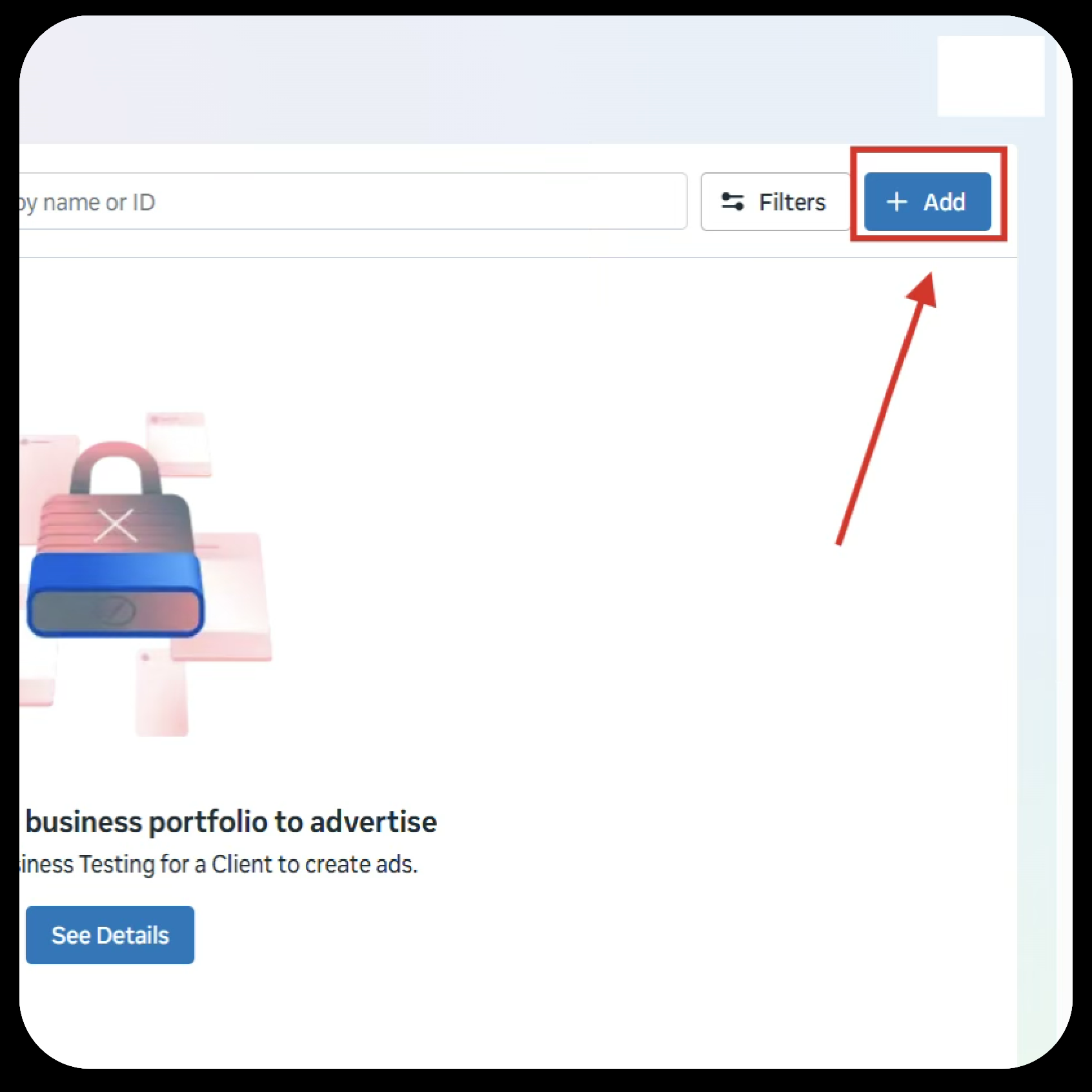 Add button in the top-right of the Instagram Accounts settings screen
